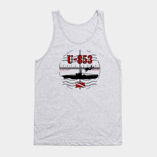 U-853 German U-boat World War II Submarine Wreck Diving North Carolina Dive Tank Top